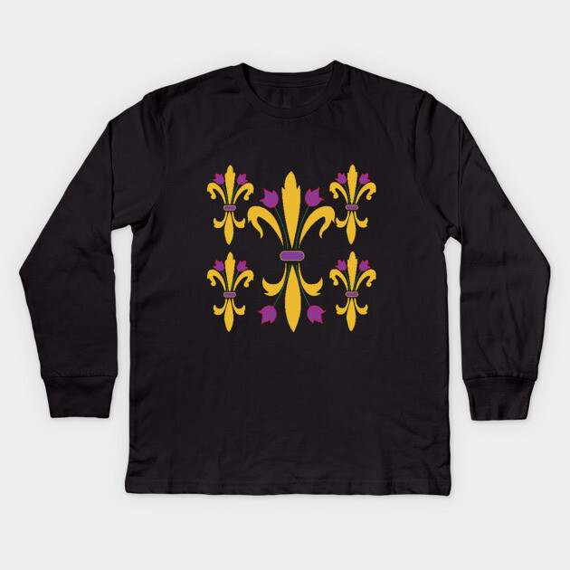 Fleur De Lys Kids Long Sleeve T-Shirt by DickinsonDesign