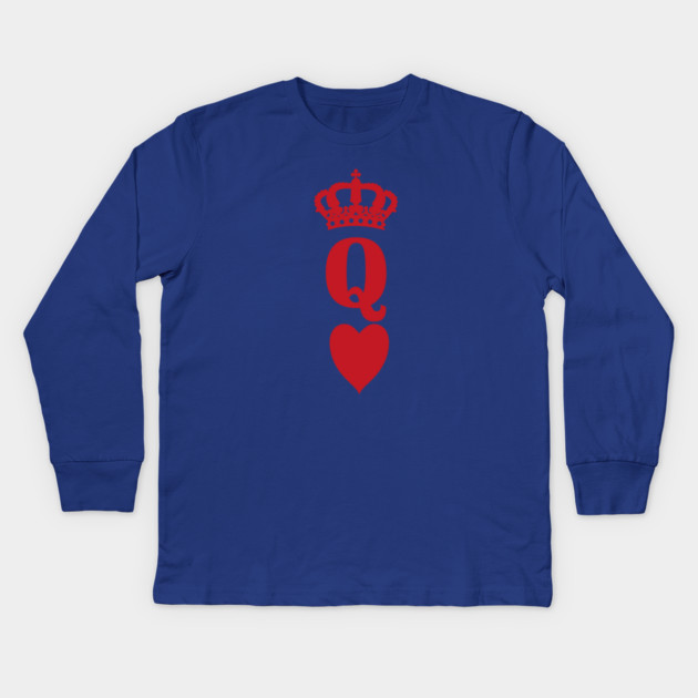 Queen of Hearts Kids Long Sleeve T-Shirt by UrbanLifeApparel