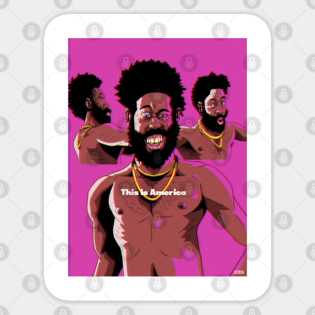 Childish Gambino "This Is America" portrait (digital) Sticker by StagArtStudios