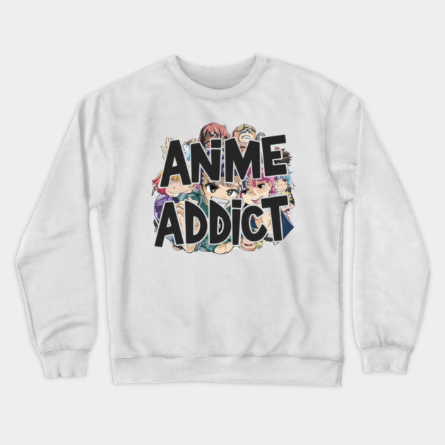 Anime Addict Crewneck Sweatshirt by Pixel Threads 