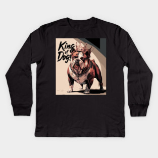 American Bulldog, King Of Dogs Kids Long Sleeve T-Shirt