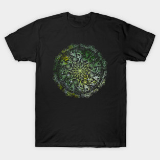 Plant For Pollinators Lime Lettering Mandala Filigree T-Shirt