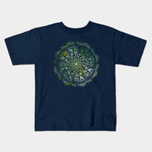 Plant For Pollinators Lime Lettering Mandala Filigree Kids T-Shirt