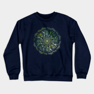 Plant For Pollinators Lime Lettering Mandala Filigree Crewneck Sweatshirt
