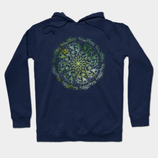 Plant For Pollinators Lime Lettering Mandala Filigree Hoodie