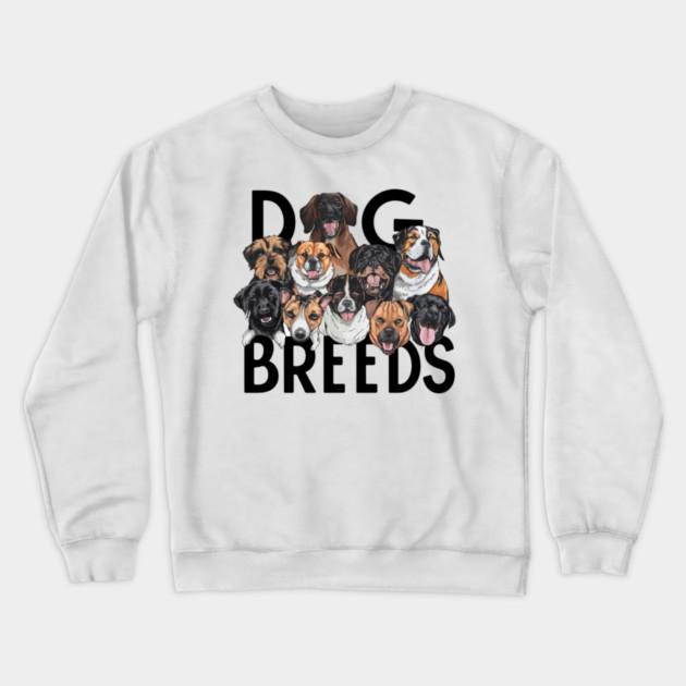 Dog Breeds Lover Crewneck Sweatshirt by Pixel Threads 
