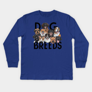 Dog Breeds Lover Kids Long Sleeve T-Shirt