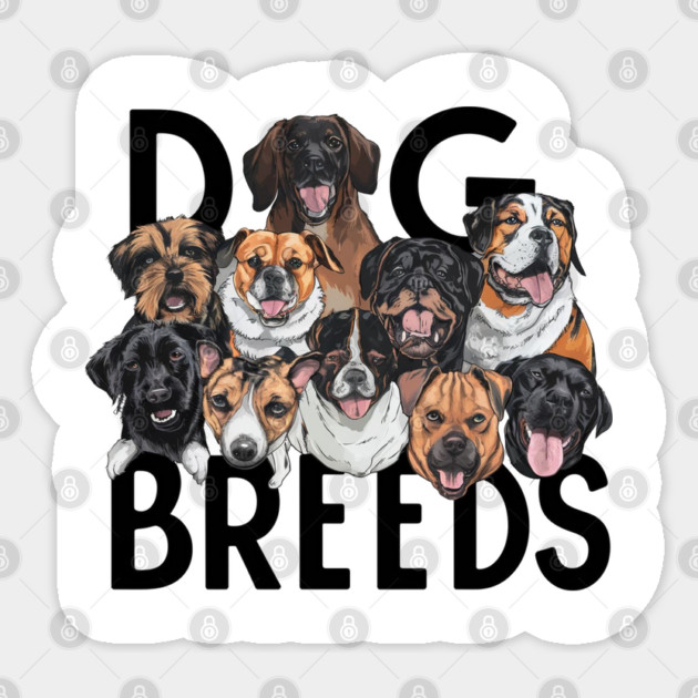 Dog Breeds Lover Sticker by Pixel Threads 