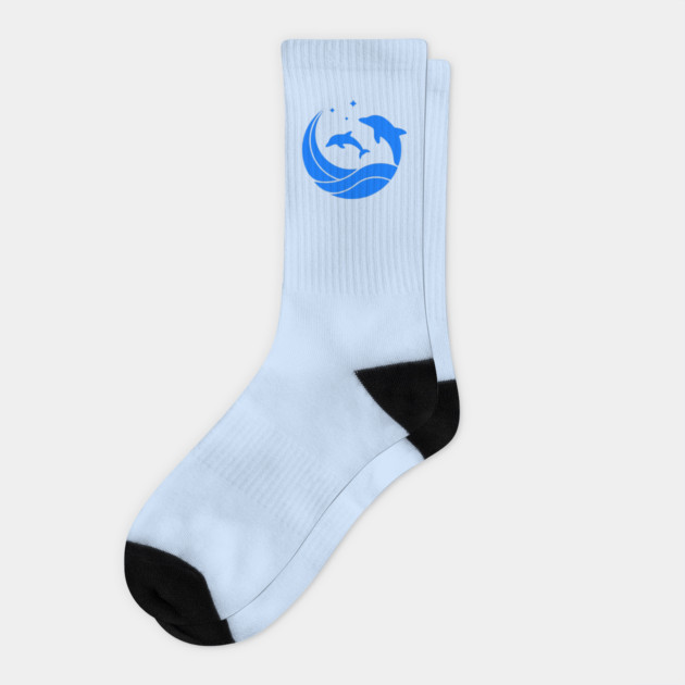 Dolphins Jumping Waves Socks by HolidayBug
