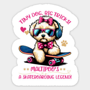 Dog Maltipoo Sunglasses -  Cool Maltipoo Mom Skateboarding Magnet