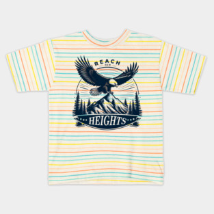 Reach New Heights – Eagle & Mountain Motivational Graphic Kids T-Shirt