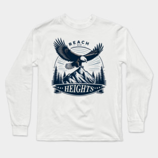 Reach New Heights – Eagle & Mountain Motivational Graphic Long Sleeve T-Shirt