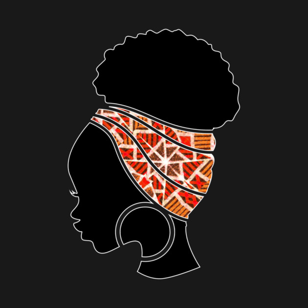 Afro Hair Woman with African Pattern Headwrap by logiamerch