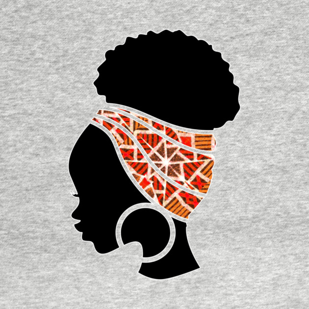Afro Hair Woman with African Pattern Headwrap by logiamerch