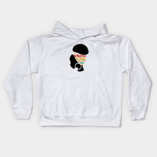 Afro Hair Woman with African Pattern Headwrap Kids Hoodie