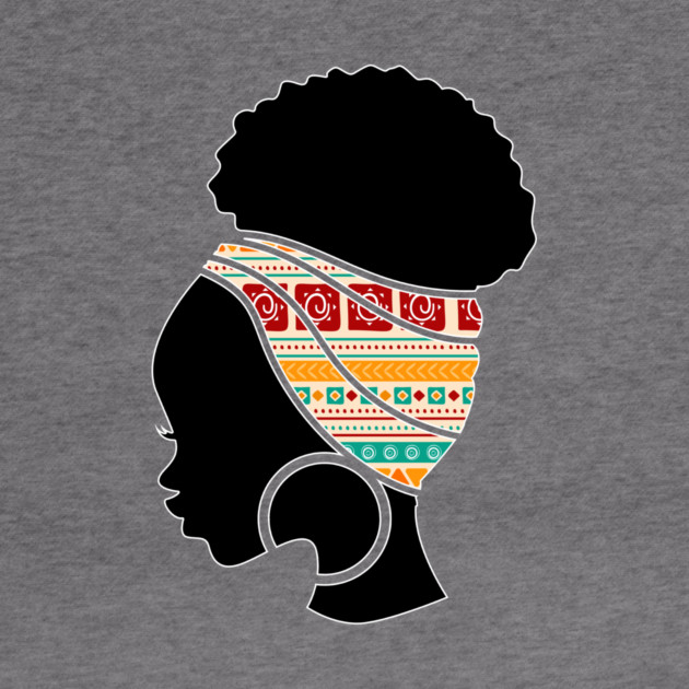 Afro Hair Woman with African Pattern Headwrap by logiamerch