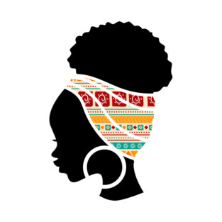Afro Hair Woman with African Pattern Headwrap T-Shirt