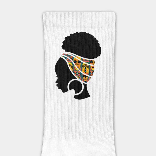 Afro Hair Woman with African Pattern Headwrap by logiamerch