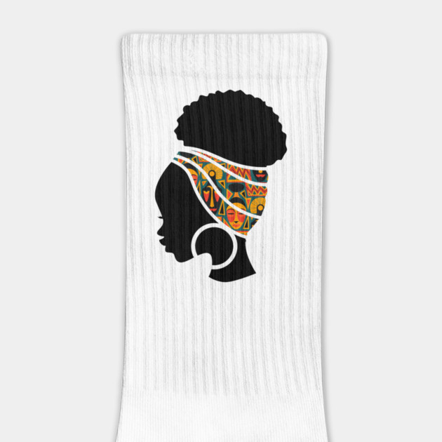 Afro Hair Woman with African Pattern Headwrap by logiamerch