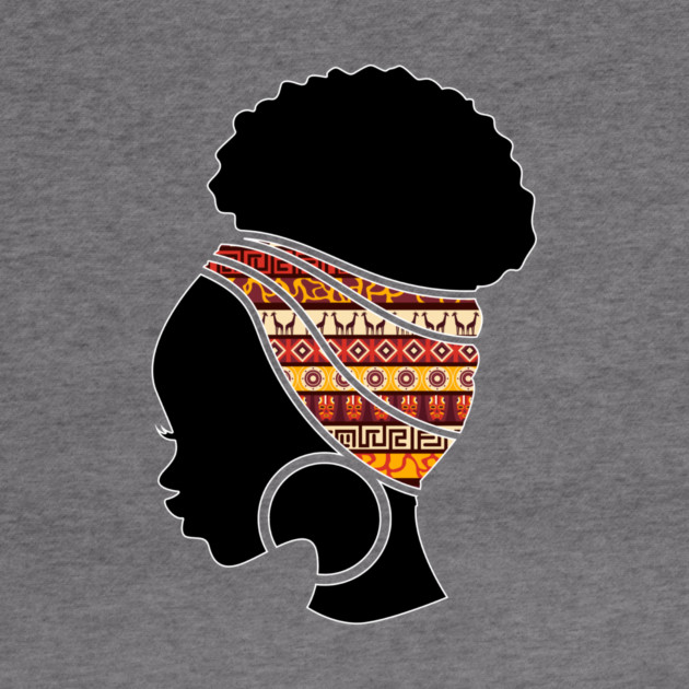 Afro Hair Woman with African Pattern Headwrap by logiamerch