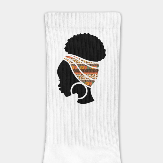 Afro Hair Woman with African Pattern Headwrap by logiamerch