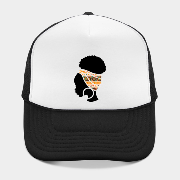 Afro Hair Woman with African Pattern Headwrap by logiamerch