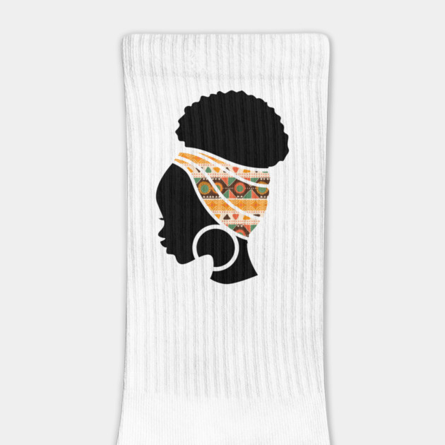 Afro Hair Woman with African Pattern Headwrap by logiamerch