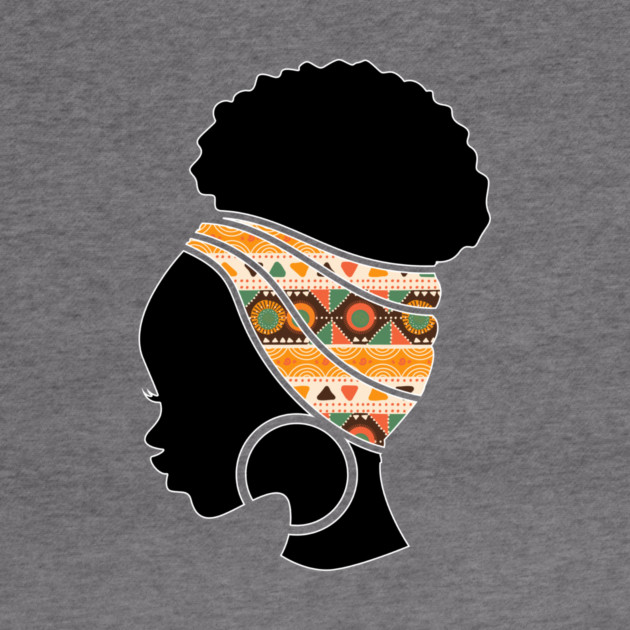 Afro Hair Woman with African Pattern Headwrap by logiamerch
