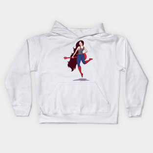 Bass Guitar Girl Kids Hoodie