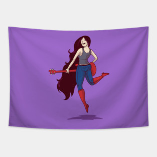 Bass Guitar Girl Tapestry