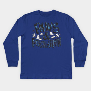 Cats And Coffee "Paws & Percolation" Kids Long Sleeve T-Shirt