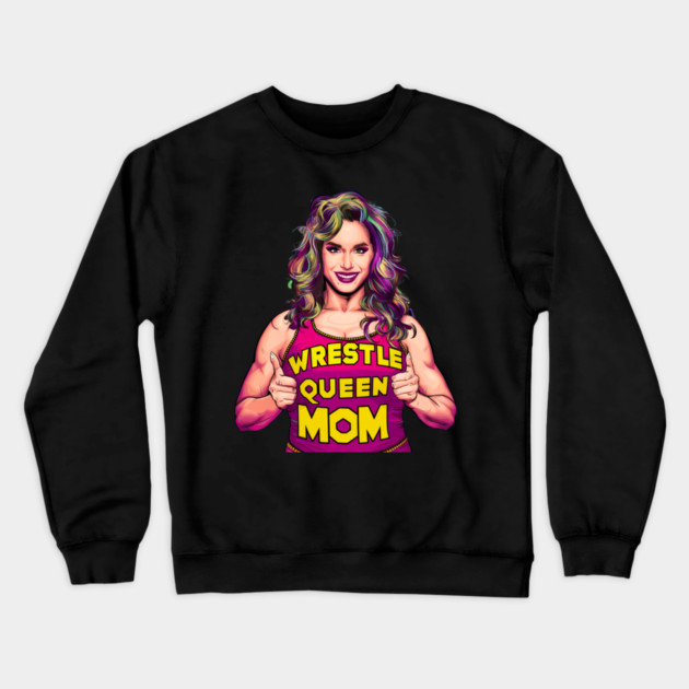 Wrestle Queen Mom Crewneck Sweatshirt by Pixel Threads 