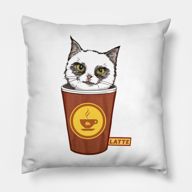 Cats And Coffee Pillow by Pixel Threads 