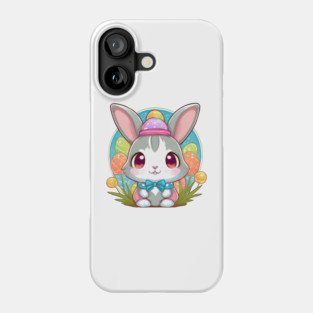 Cute easterbunny with bowtie and hat Phone Case