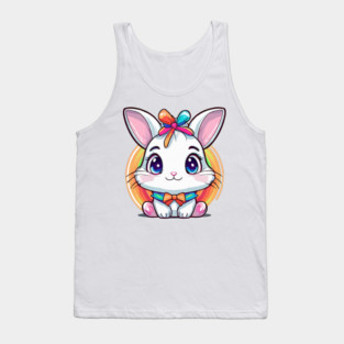 Cute colorful bunny with bowtie Tank Top