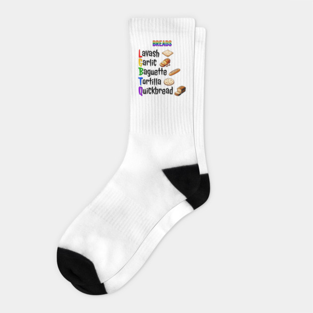 Breads of the Rainbow Lavash Garlic Baguette Tortilla Quick LGBTQ Socks by Luxinda