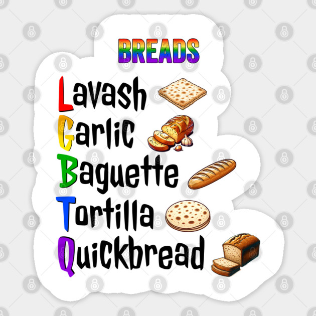 Breads of the Rainbow Lavash Garlic Baguette Tortilla Quick LGBTQ Sticker by Luxinda