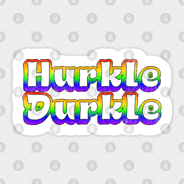 Groovy Retro Hurkle Durkle design, Scottish slang phrase Sticker by Luxinda
