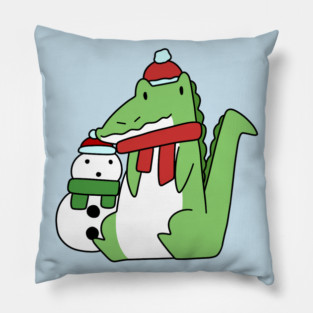 Alligator and Snowman Pillow