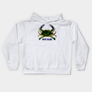 VOTE BLUE Crab! Kids Hoodie