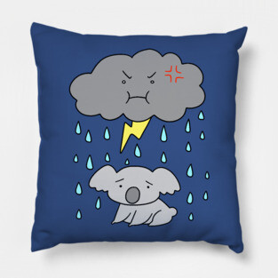 Storm Cloud Sad Koala Pillow