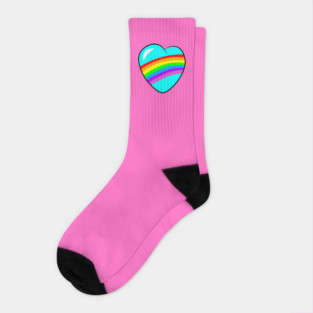 Rainbow heart Socks