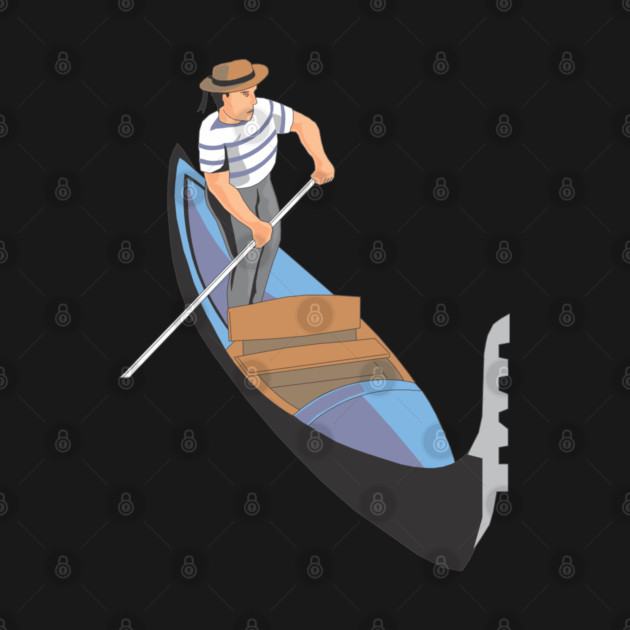 A gondolier Man on one of the long, narrow boats by Urbanprint