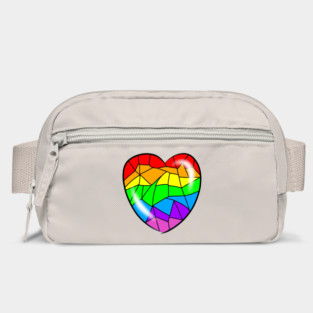 Cracked rainbow heart Bag