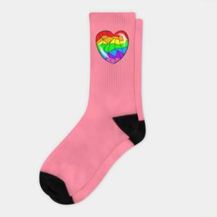 Cracked rainbow heart Socks