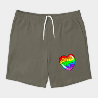 Cracked rainbow heart Shorts