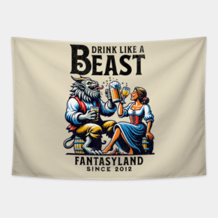 Drink Like a Beast Fantasyland Orlando Theme Park Florida Tapestry