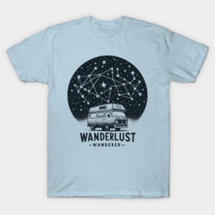 Wanderlust Wanderer – Van Life Starry Night Adventure Graphic T-Shirt
