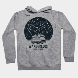 Wanderlust Wanderer – Van Life Starry Night Adventure Graphic Hoodie