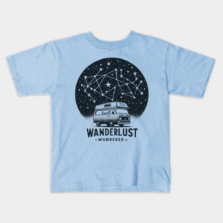 Wanderlust Wanderer – Van Life Starry Night Adventure Graphic Kids T-Shirt
